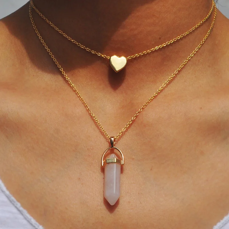 Fashion Jewelry Hexagonal Column Multi-layer Necklaces Natural Crystal Pendants Stone Pendant Chains Necklace For Women
Fashion Jewelry Hexagonal Column Multi-layer Necklaces Natural Crystal Pendants Stone Pendant Chains Necklace For Women