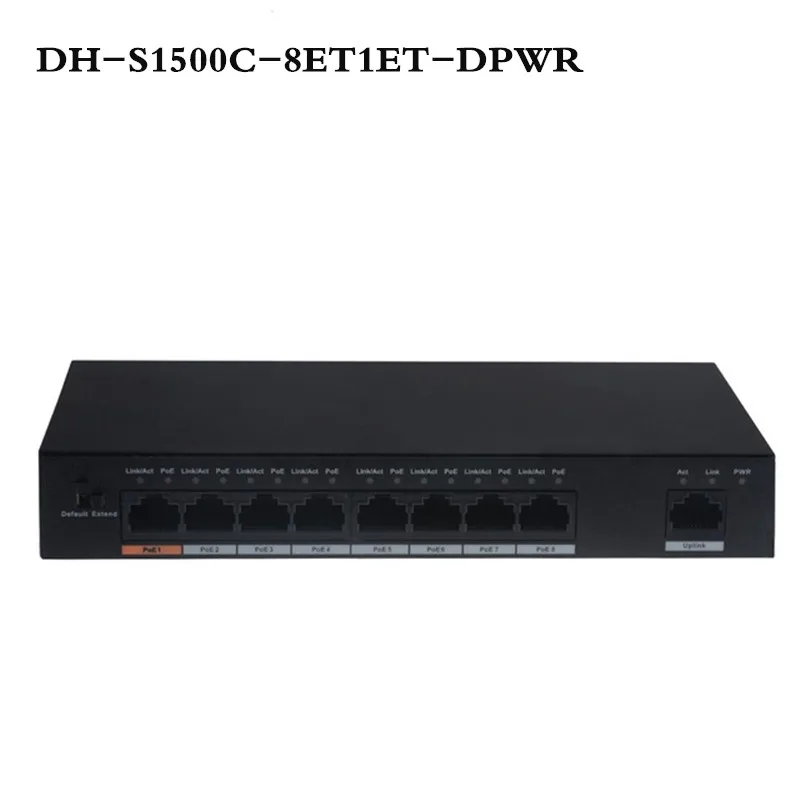 Origina Dahua PoE коммутатор DH S1500C 8ET1ET DPWR 8CH Ethernet выключатель питания Поддержка 802.3af 802.3at