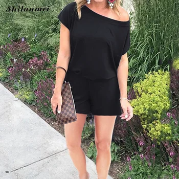 2019 Women Playsuit Off Shoulder Short Sleeve Short Jumpsuits Short Pants Loose Playsuit Solid Office Ladies Workplace Jumpsuit
2019 Women Playsuit Off Shoulder Short Sleeve Short Jumpsuits Short Pants Loose Playsuit Solid Office Ladies Workplace Jumpsuit