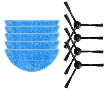 

5x Mop cloth + 4x side brush for ilife v7s plus v7 robotic vacuum cleaner parts accessories replacement brushes cleaning mop