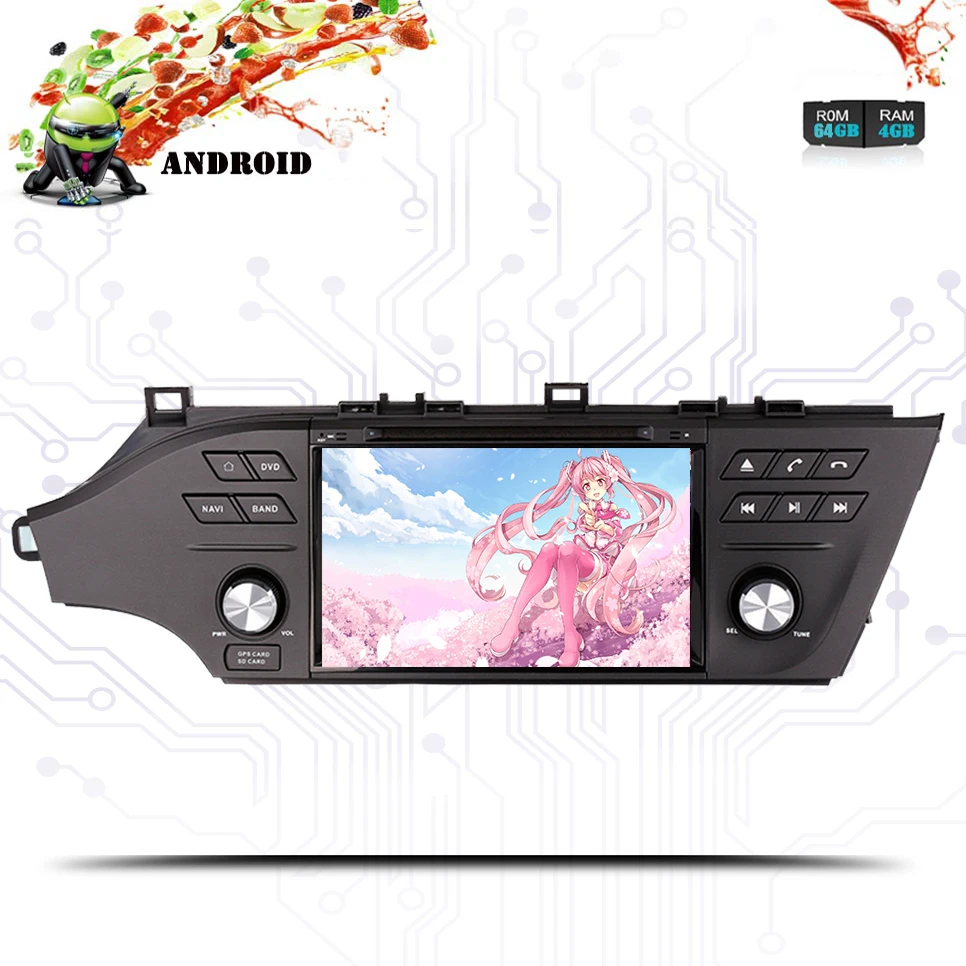 2 Din Восьмиядерный 4G RAM 64G ROM Android 9 0 автомобильный DVD GPS навигация для Toyota Avalon 2013-2016-2018