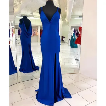 Royal Blue Mermaid Prom Dresses 2019 Deep V-neck Ruffled Long Side Split Formal Party Evening Gowns New Plus Size Robe De Soiree
Royal Blue Mermaid Prom Dresses 2019 Deep V-neck Ruffled Long Side Split Formal Party Evening Gowns New Plus Size Robe De Soiree