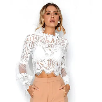 Hot Fashion Women Lady Sexy sheer Lace Blouse flroal patchwork Hollow long sleeve see through shirts Elegant Beach Blusas tops
Hot Fashion Women Lady Sexy sheer Lace Blouse flroal patchwork Hollow long sleeve see through shirts Elegant Beach Blusas tops