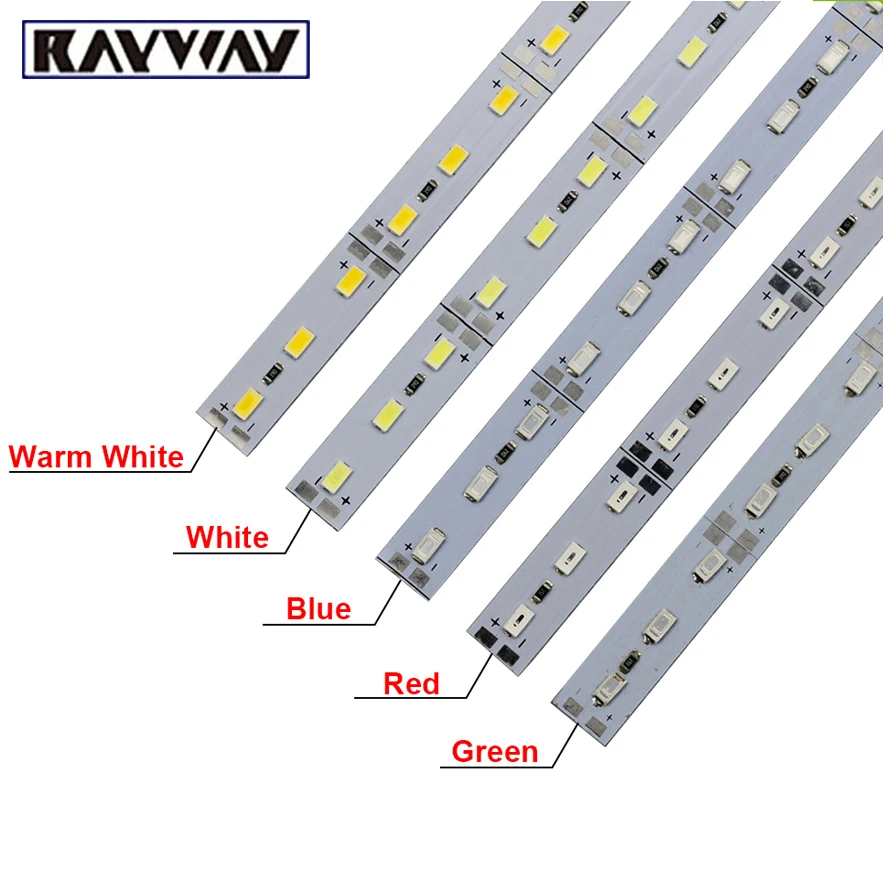 

10pcs/lot 0.5M LED Bar Light SMD 5730 5050 5630 7020 8520 2835 12V 7.2W 14.4W rigid strip white warm cold kitchen light for home