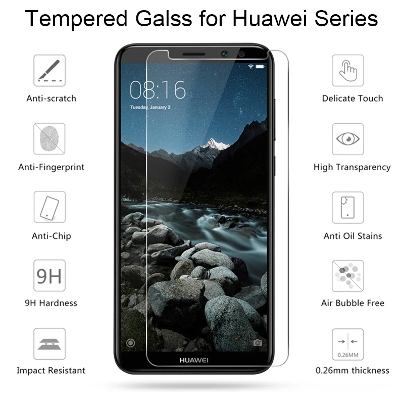 9H Tempered Glass For Huawei Mate 20 Lite Screen Protector For Huawei Mate 20 10 Lite 20 Pro Y5 Prime 2018 2.5D Protective Film (1)