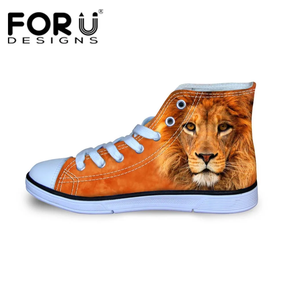 FORUDESIGNS Kids Shoes for Boys Girl Children Lion Prints Canvas Casual Breathable Soft Walking Sports Sneakers | Детская одежда и