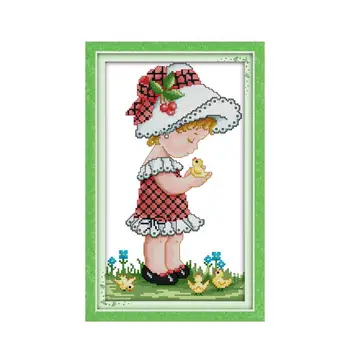 Cross Stitch Kit Handmade DIY 14CT 11CT Printed Embroidered Embroidery, Loving Little Girl and Chick Miniature Drawing
Cross Stitch Kit Handmade DIY 14CT 11CT Printed Embroidered Embroidery, Loving Little Girl and Chick Miniature Drawing