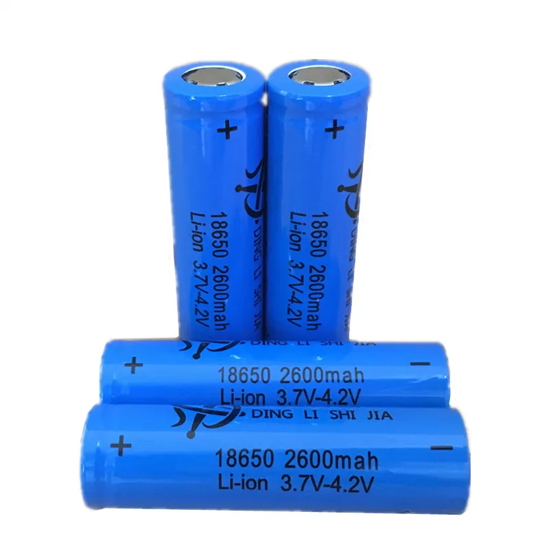 4pcs p18650 Rechargeable battery 3.7v 2600mah Flat head Lithium Battery For 4.2v Flashlight batteries Small fan battery
4pcs p18650 Rechargeable battery 3.7v 2600mah Flat head Lithium Battery For 4.2v Flashlight batteries Small fan battery