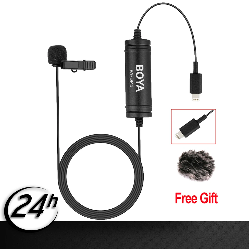 Authentic BOYA BY-DM1 Professional Lavalier Microphone for iPhone X/8/8 Plus7 Plus iPad Mini 4/3/2 iPad Pro iPad Air 2 iPod Touc
Authentic BOYA BY-DM1 Professional Lavalier Microphone for iPhone X/8/8 Plus7 Plus iPad Mini 4/3/2 iPad Pro iPad Air 2 iPod Touc