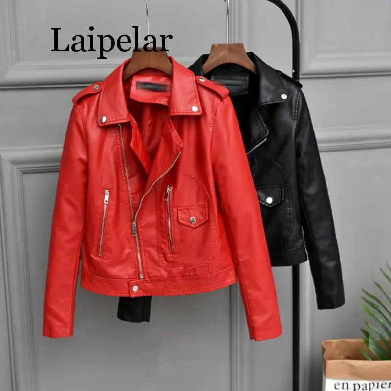 Laipelar 2019 Autumn New Female Jacket Faux Soft Leather Coat Women Red/Black/Brown Short Korean PU Outwear Lady Slim Motorcycle
Laipelar 2019 Autumn New Female Jacket Faux Soft Leather Coat Women Red/Black/Brown Short Korean PU Outwear Lady Slim Motorcycle