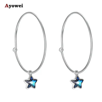 Ayowei Hoop Earrings 925 Sterling Silver Blue Zircon for Women wedding gift Silver Fashion Jewelry SE25A
Ayowei Hoop Earrings 925 Sterling Silver Blue Zircon for Women wedding gift Silver Fashion Jewelry SE25A