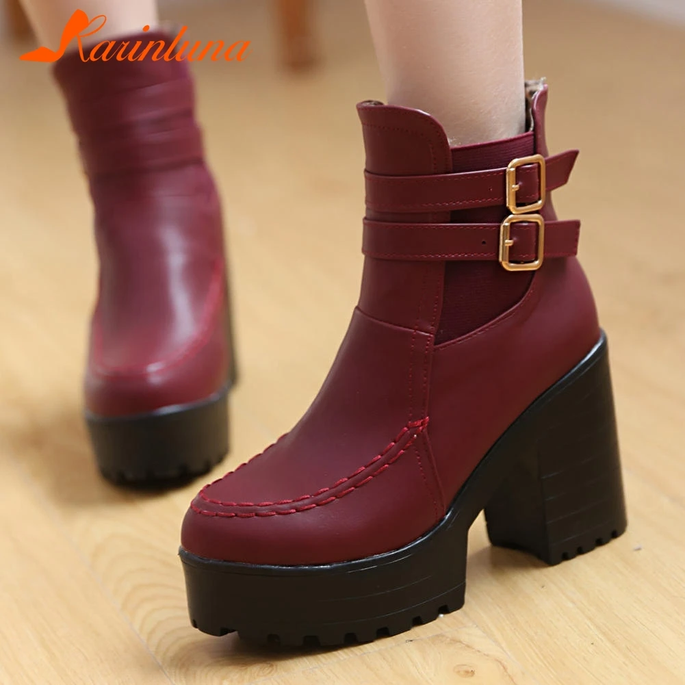 KARINLUNA 2019 Winter Big Size 34-43 Quality Women Platform Ankle Boots Sewing Add Fur Boots High Heels Shoes Woman
KARINLUNA 2019 Winter Big Size 34-43 Quality Women Platform Ankle Boots Sewing Add Fur Boots High Heels Shoes Woman