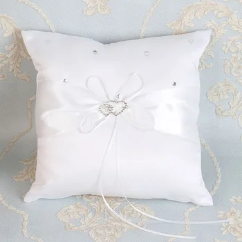 High Quality Ivory Satin Double Hearts Decoration Rhinestone Wedding Ring Bearer Pillow AA
High Quality Ivory Satin Double Hearts Decoration Rhinestone Wedding Ring Bearer Pillow AA