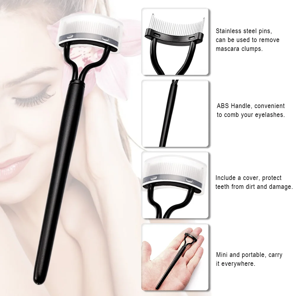1Pcs Eyelash Comb Mascara Guide Applicator Eyebrow Brush Curler Stainless Steel Pins ABS Handle Mascara Clumps Remove Make Up
1Pcs Eyelash Comb Mascara Guide Applicator Eyebrow Brush Curler Stainless Steel Pins ABS Handle Mascara Clumps Remove Make Up