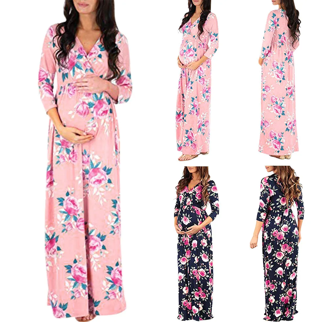 2019 Women Pregnant Women's Winter Dresses Clothes Wraped Ruched Maternity Pregnant Floral 3/4 Sleeve V Neck Long Loose Dress
2019 Women Pregnant Women's Winter Dresses Clothes Wraped Ruched Maternity Pregnant Floral 3/4 Sleeve V Neck Long Loose Dress
