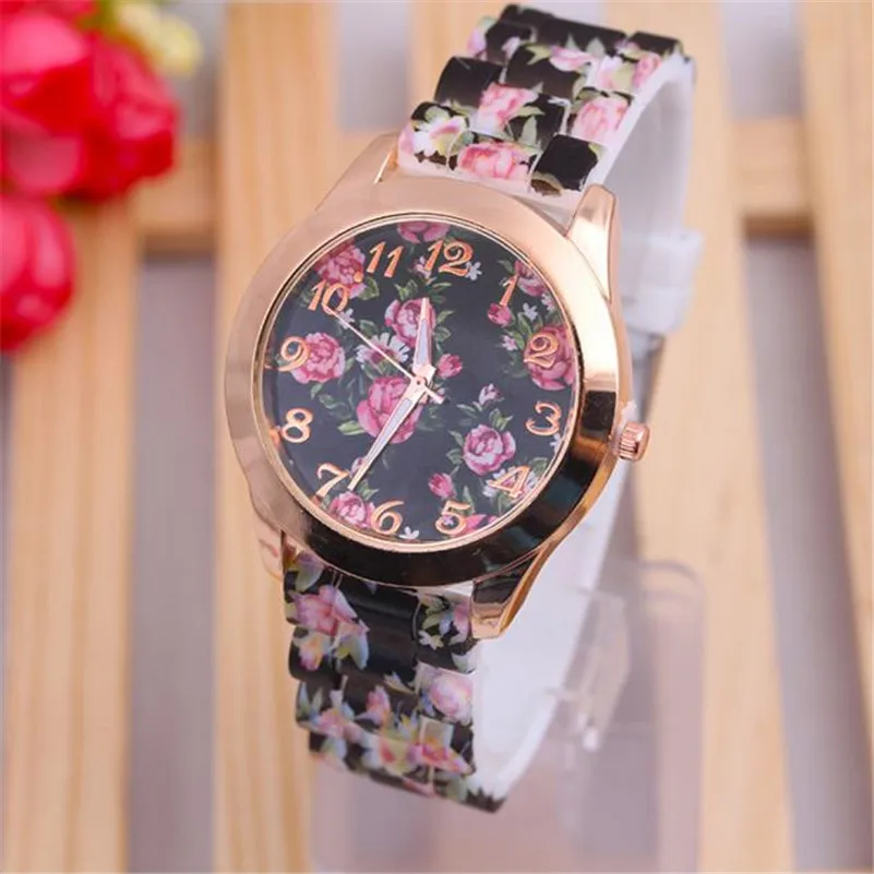 Montre femme Women Leisure Time Rose Analog Silica Gel Wrist Watch Simple casual flower pattern ladies watches female bracelet
Montre femme Women Leisure Time Rose Analog Silica Gel Wrist Watch Simple casual flower pattern ladies watches female bracelet