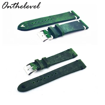 Onthelevel Handmade vintage watchband Genuine Leather Watch Strap Green Replacement Band Buckle 16 18 20 22 24 mm Quick releas 
Onthelevel Handmade vintage watchband Genuine Leather Watch Strap Green Replacement Band Buckle 16 18 20 22 24 mm Quick releas