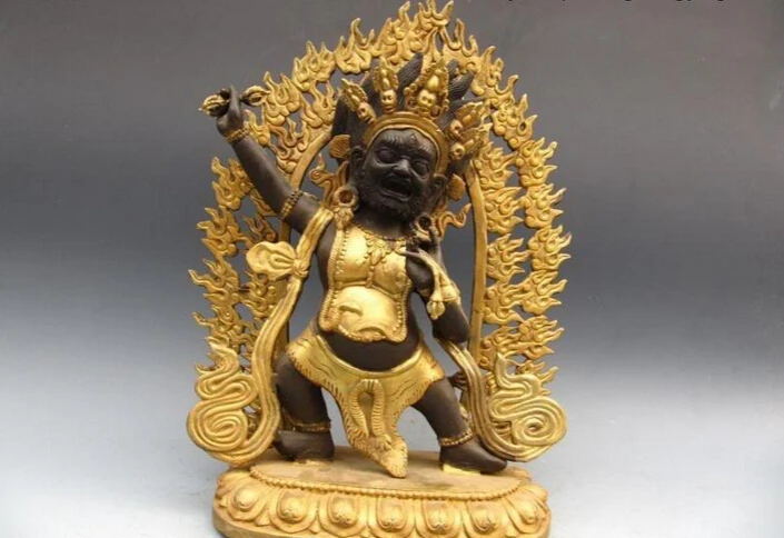 USPS to USA S3090 20 Tibet Buddhism Temple cenobian Bronze Copper Vajrapani Mahakala Buddha Statue (B0328)