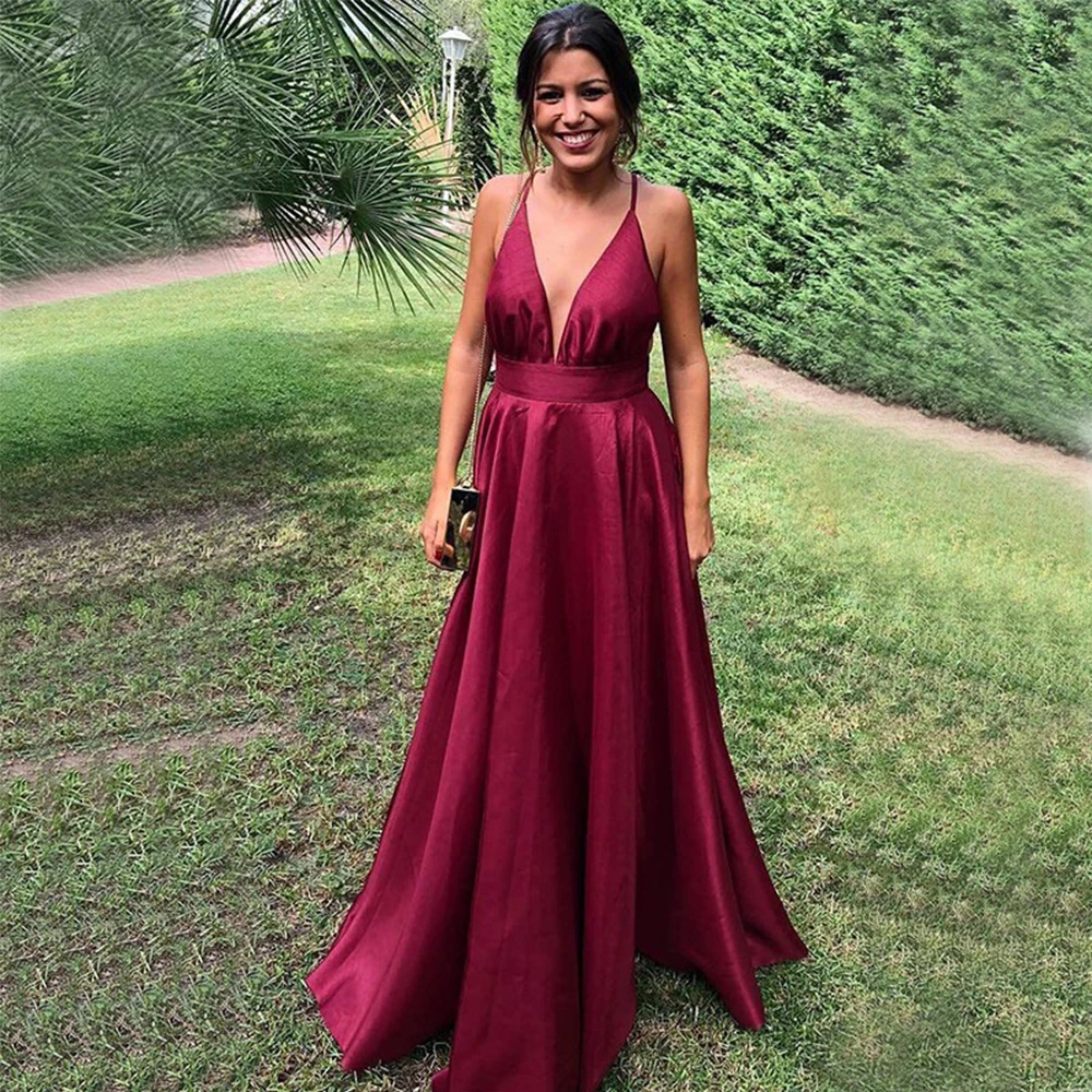 Bbonlinedress New Arrival A-Line Prom Dress 2020 Sexy Backless V Neck Evening Dress Burgundy Evening gowns Robes de bal
Bbonlinedress New Arrival A-Line Prom Dress 2020 Sexy Backless V Neck Evening Dress Burgundy Evening gowns Robes de bal