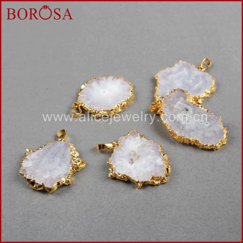 BOROSA Sun Flower Quartz Stone Pendant Bead Druzy Jewelry Freeform White Quartz Stone Gold Bezel Pendant G0224
BOROSA Sun Flower Quartz Stone Pendant Bead Druzy Jewelry Freeform White Quartz Stone Gold Bezel Pendant G0224