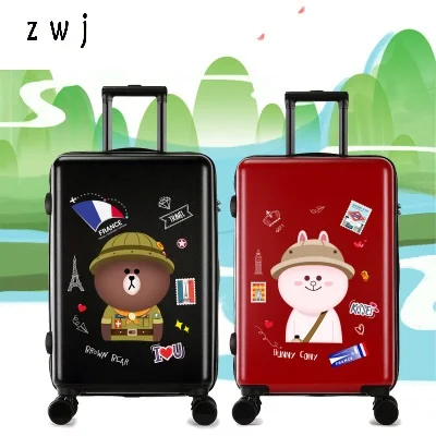 20 24 inch bear brown bunny cony couple trolley travel suitcases rolling luggage for lovers
20 24 inch bear brown bunny cony couple trolley travel suitcases rolling luggage for lovers