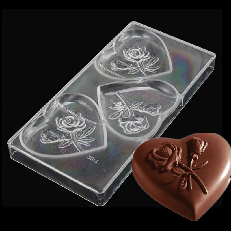New Product Heart with Rose Shaped Candy Molds PC Jelly Mould Plastic Baking Tray DIY 3D Polycarbonate Chocolate Mold
New Product Heart with Rose Shaped Candy Molds PC Jelly Mould Plastic Baking Tray DIY 3D Polycarbonate Chocolate Mold