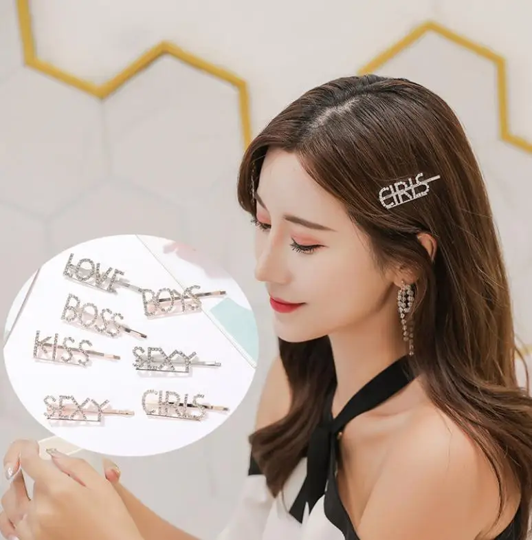 Hot Selling Crystal Letters Silver Plated Metal Hair Clips Headwear Accessories Hairpins One Piece Free Shipping
Hot Selling Crystal Letters Silver Plated Metal Hair Clips Headwear Accessories Hairpins One Piece Free Shipping
