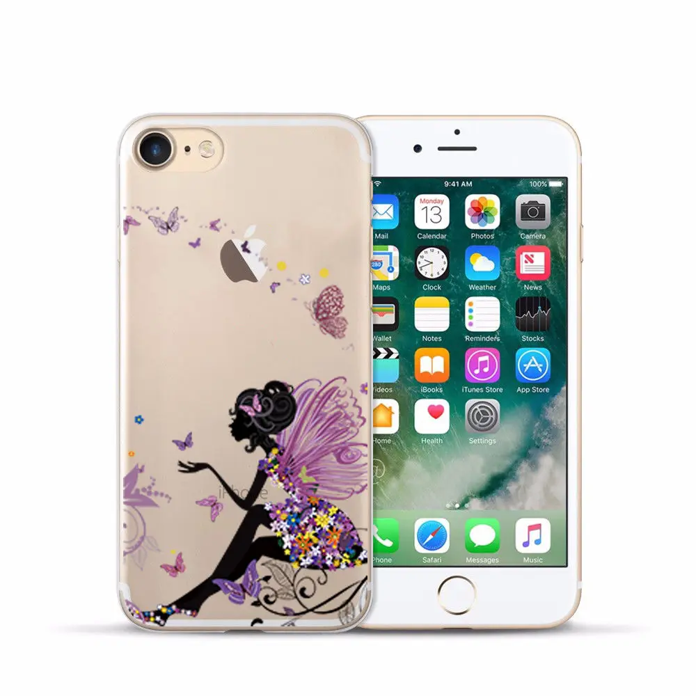 Arvin Case FOR Iphone 6s Soft Clear Protective TPU Back Cover FOR 5 5S 6 sPlus X XS Max XR Painting Silicon Cover FOR Iphone 7 (14)