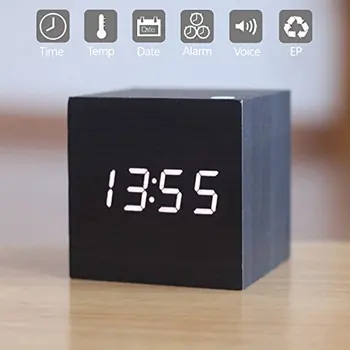 Cube Wooden Clock LED Digital Alarm Clock Electronic Table Watch Voice Control no Radio Nixie clock For Children kids Bedside
Cube Wooden Clock LED Digital Alarm Clock Electronic Table Watch Voice Control no Radio Nixie clock For Children kids Bedside