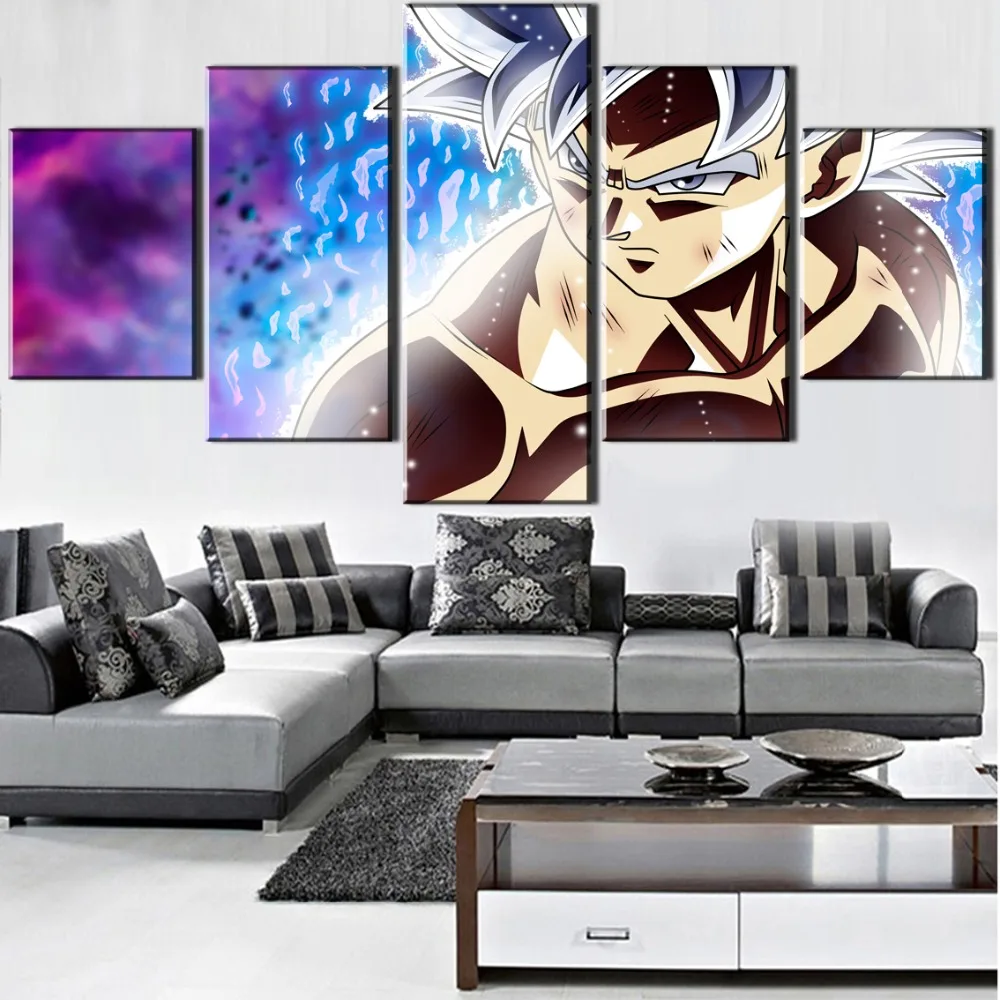 5 шт. холст Книги по искусству аниме DBZ Гоку роспись стены Современный домашний