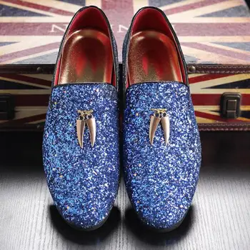 37~48 Plus Size White Italian Glitter Loafers Mens Sequin Shoes Men Pointed Toe Dress Weddings Shoes Classic Loafer Formal Shoe
37~48 Plus Size White Italian Glitter Loafers Mens Sequin Shoes Men Pointed Toe Dress Weddings Shoes Classic Loafer Formal Shoe