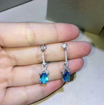 Top Quality Blue CZ Stone Earring Ear Drop Genuine 925 Sterling Silver Woman Colored Earrings Jewelry Wholesale
Top Quality Blue CZ Stone Earring Ear Drop Genuine 925 Sterling Silver Woman Colored Earrings Jewelry Wholesale