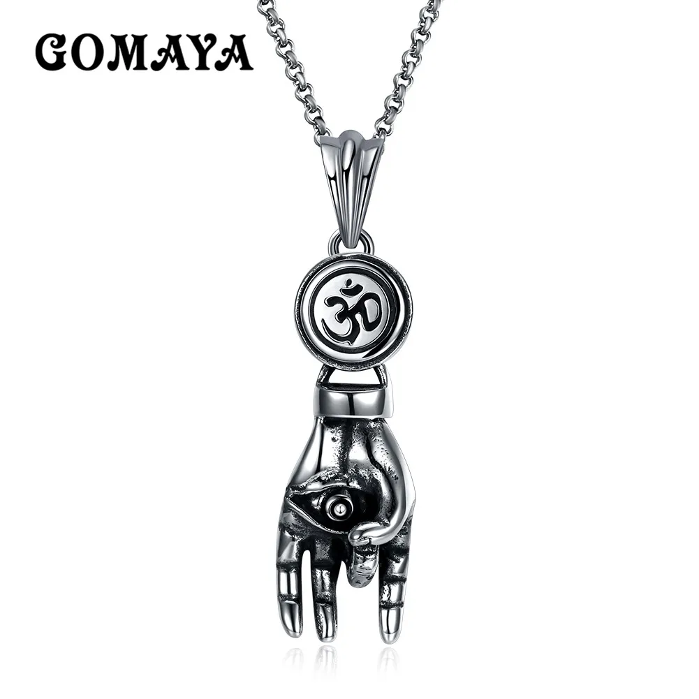 GOMAYA Dropshipping Antique Silver Plated Hand Palm Pendant Necklace for Men Women Gift Jewelry Titanium Collier
GOMAYA Dropshipping Antique Silver Plated Hand Palm Pendant Necklace for Men Women Gift Jewelry Titanium Collier