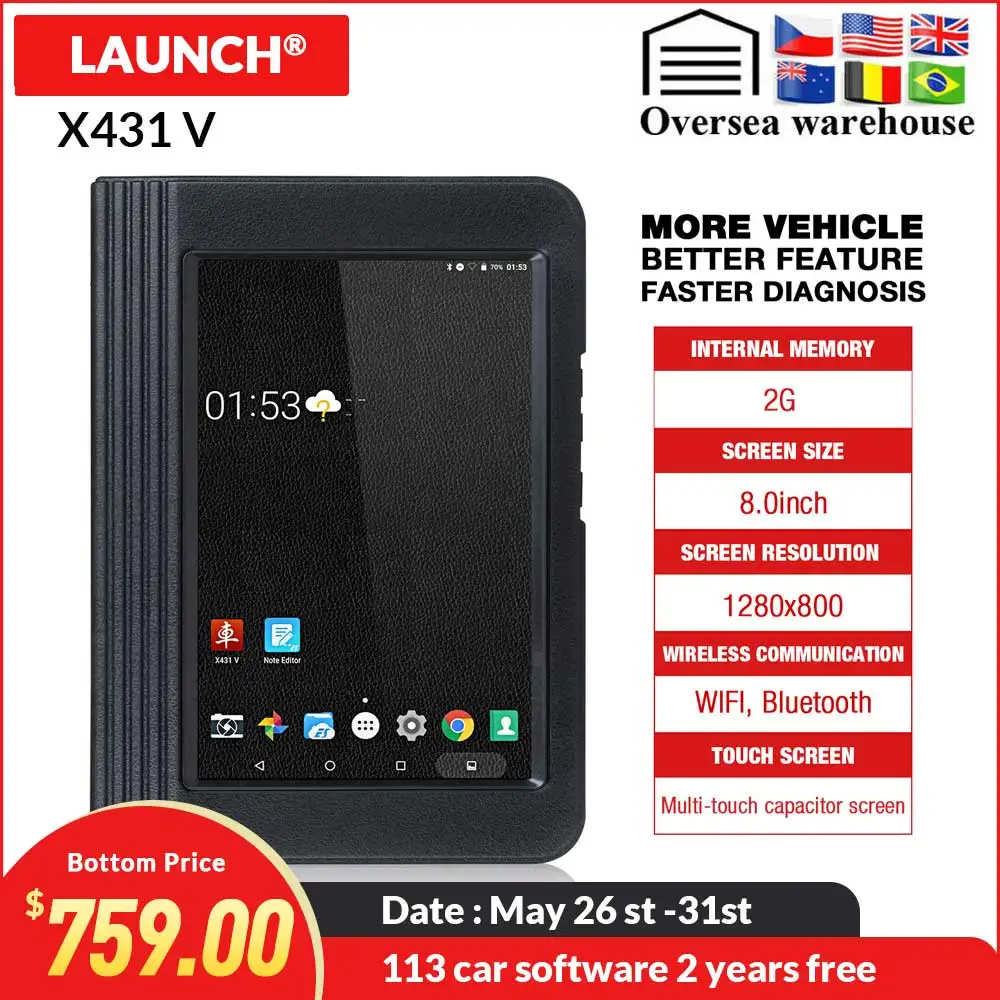 Launch X431 V 8inch Car diagnostic Tool Support WiFi/Bluetooth 2 year update free 100% Original Launch X 431 V PK PROS mini Tool
Launch X431 V 8inch Car diagnostic Tool Support WiFi/Bluetooth 2 year update free 100% Original Launch X 431 V PK PROS mini Tool