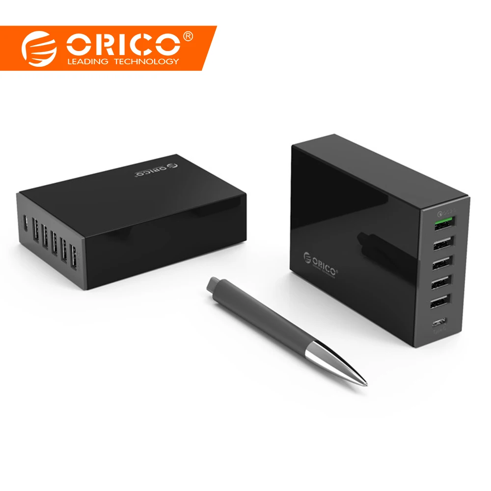 Orico 50W 6 Port (QC2.0*1, Type-C*1) Desktop Charger 5V2.4A 9V2A 12V1.5A Mobile Phone Charger for iPhone x 6 7 Samsung Android
Orico 50W 6 Port (QC2.0*1, Type-C*1) Desktop Charger 5V2.4A 9V2A 12V1.5A Mobile Phone Charger for iPhone x 6 7 Samsung Android