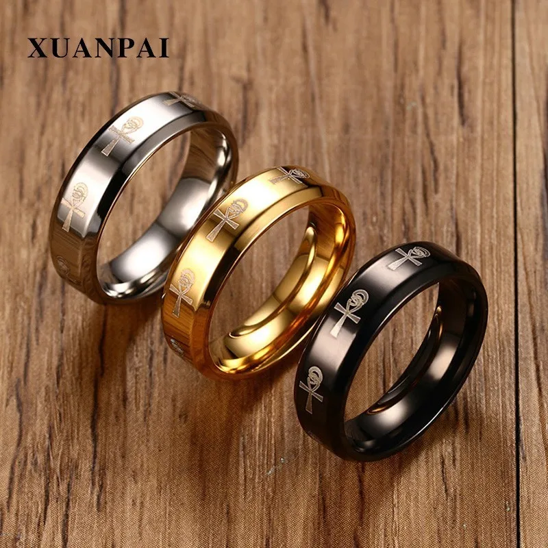 XUANPAI Anka Cross Men's Ring Ancient Egypt Jewelry Gold Black Silver Color Symbol Of Life Faith Jewelry Boy Gift
XUANPAI Anka Cross Men's Ring Ancient Egypt Jewelry Gold Black Silver Color Symbol Of Life Faith Jewelry Boy Gift