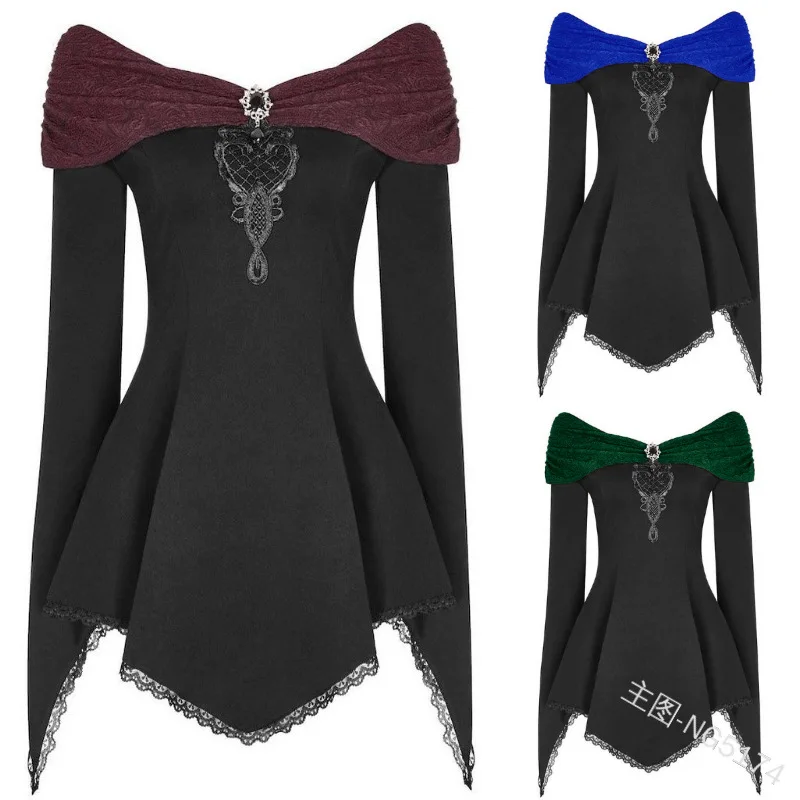 Halloween costumes Solid color V-neck lace irregular dress vintage medieval plus 3xl adult women cosplay costumes
Halloween costumes Solid color V-neck lace irregular dress vintage medieval plus 3xl adult women cosplay costumes