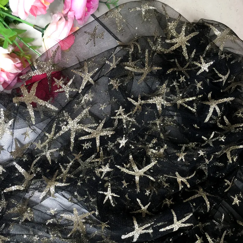 130x90cm 1 yard bronzing Sequin Starfish mesh Fabric Hot Stamping Star Dress Material Glitter Sequin Patchwork DIY Crafts Fabric
130x90cm 1 yard bronzing Sequin Starfish mesh Fabric Hot Stamping Star Dress Material Glitter Sequin Patchwork DIY Crafts Fabric