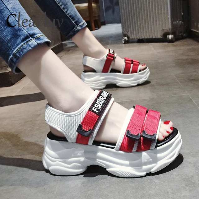 Thick-soled high-heeled sandals red black women's casual wild gladiator summer women's shoes wedges muffin bottom sports sandals
Thick-soled high-heeled sandals red black women's casual wild gladiator summer women's shoes wedges muffin bottom sports sandals