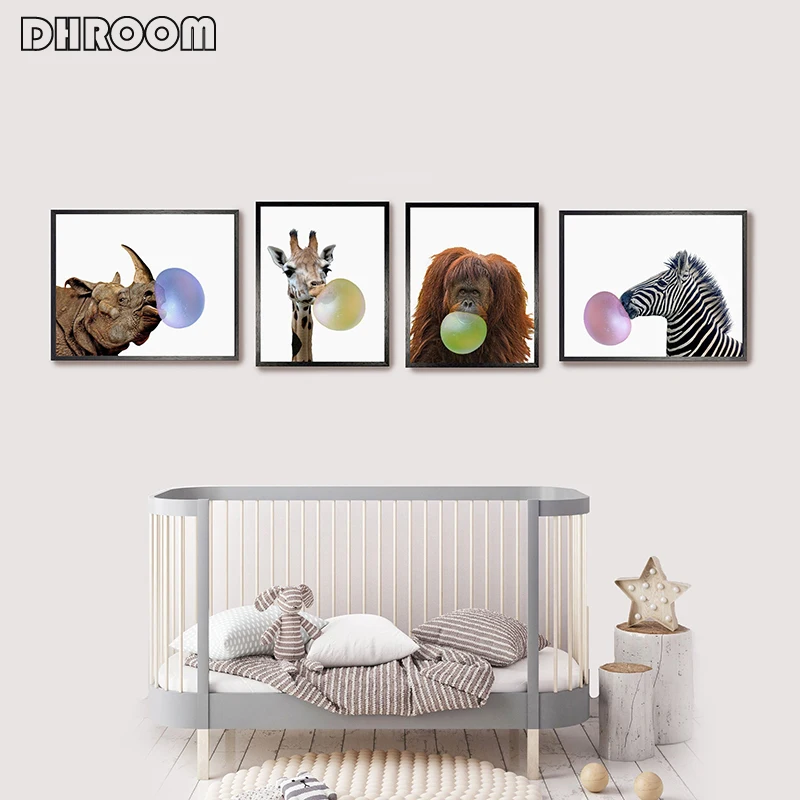 Nursery Animal Posters and Prints Canvas Art Painting Prints Rhino Giraffe Wall Art Nordic Picture Children Bedroom Decoration
Nursery Animal Posters and Prints Canvas Art Painting Prints Rhino Giraffe Wall Art Nordic Picture Children Bedroom Decoration