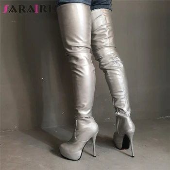 SARAIRIS Brand Design Big Size 35-47 Sexy Women's Shoes Woman 2019 Party Silver Super High Heels Over The Knee Boots
SARAIRIS Brand Design Big Size 35-47 Sexy Women's Shoes Woman 2019 Party Silver Super High Heels Over The Knee Boots