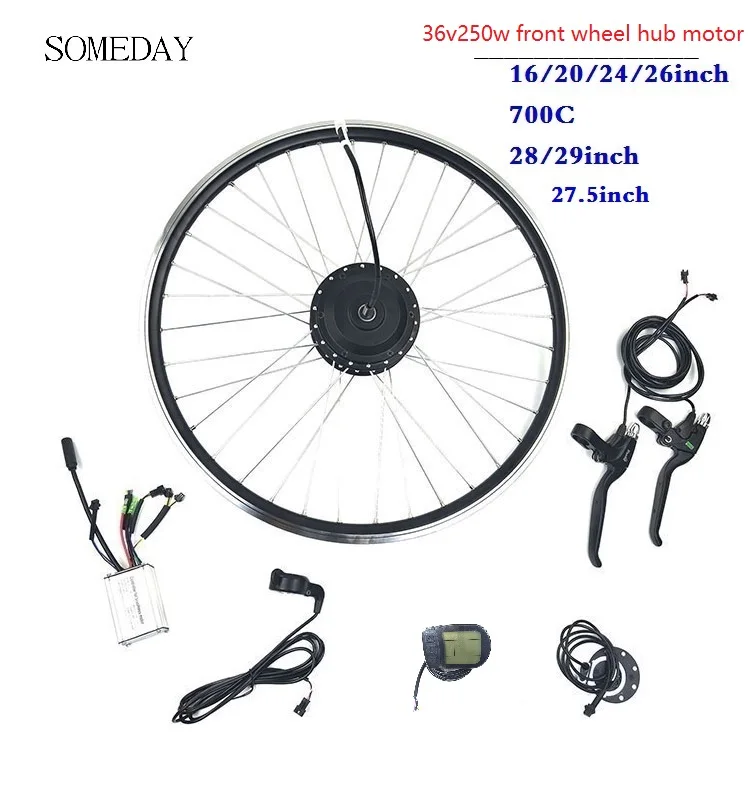 SOMEDAY 36V250W Electric Bicycle Conversion Kit with LCD5 Display E-bike front Wheel Brushless Gear Hub Motor with spoke and rim
SOMEDAY 36V250W Electric Bicycle Conversion Kit with LCD5 Display E-bike front Wheel Brushless Gear Hub Motor with spoke and rim