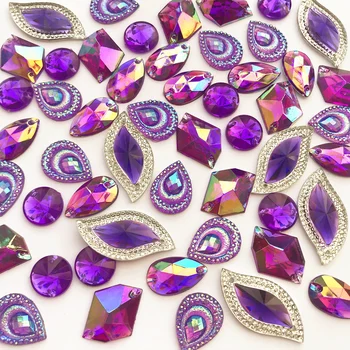 NIce Supplier 165pcs Mixed Shapes Sew-On Purple AB Gems Hand Sewing Strass Rhinestone Beads For Lady DIY Crafts Clothes Patches
NIce Supplier 165pcs Mixed Shapes Sew-On Purple AB Gems Hand Sewing Strass Rhinestone Beads For Lady DIY Crafts Clothes Patches