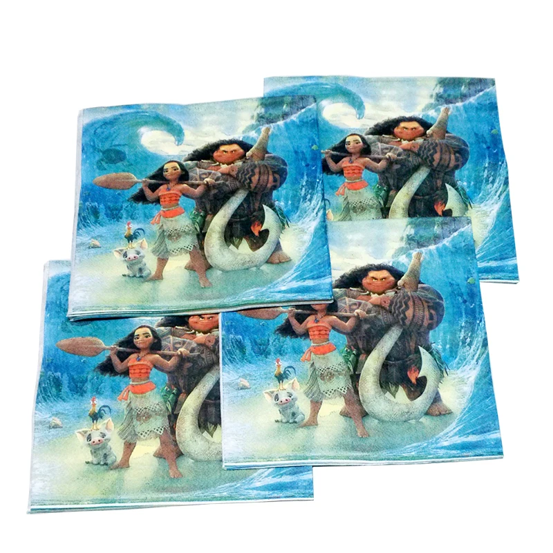 20pcs/bag Character Moana napkin Children Birthday Party Decorations Kids Party Supplies Birthday Disposable Tableware Sets
20pcs/bag Character Moana napkin Children Birthday Party Decorations Kids Party Supplies Birthday Disposable Tableware Sets
