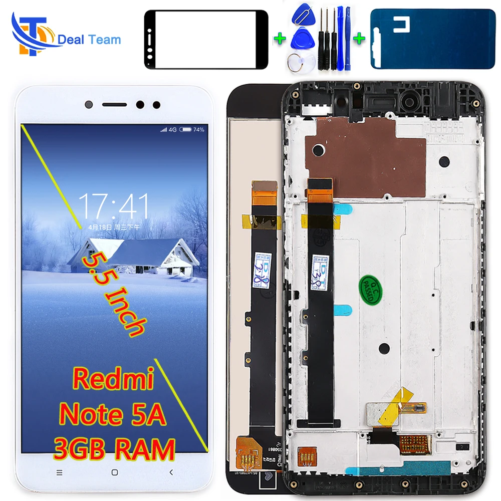 AAA Quality LCD Display For Xiaomi Redmi Note 5A Prime Pro 3GB RAM 5.5 inch Touch screen Redmi Y1 Digitizer Assembly Frame Tools
AAA Quality LCD Display For Xiaomi Redmi Note 5A Prime Pro 3GB RAM 5.5 inch Touch screen Redmi Y1 Digitizer Assembly Frame Tools