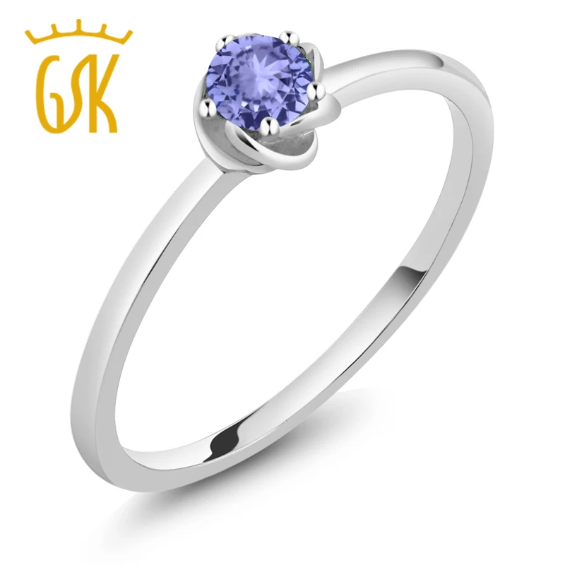 10K White Gold 0.18 Ct Round Blue Tanzanite Solitaire Engagement Ring (Available in size 5, 6, 7, 8, 9)
10K White Gold 0.18 Ct Round Blue Tanzanite Solitaire Engagement Ring (Available in size 5, 6, 7, 8, 9)