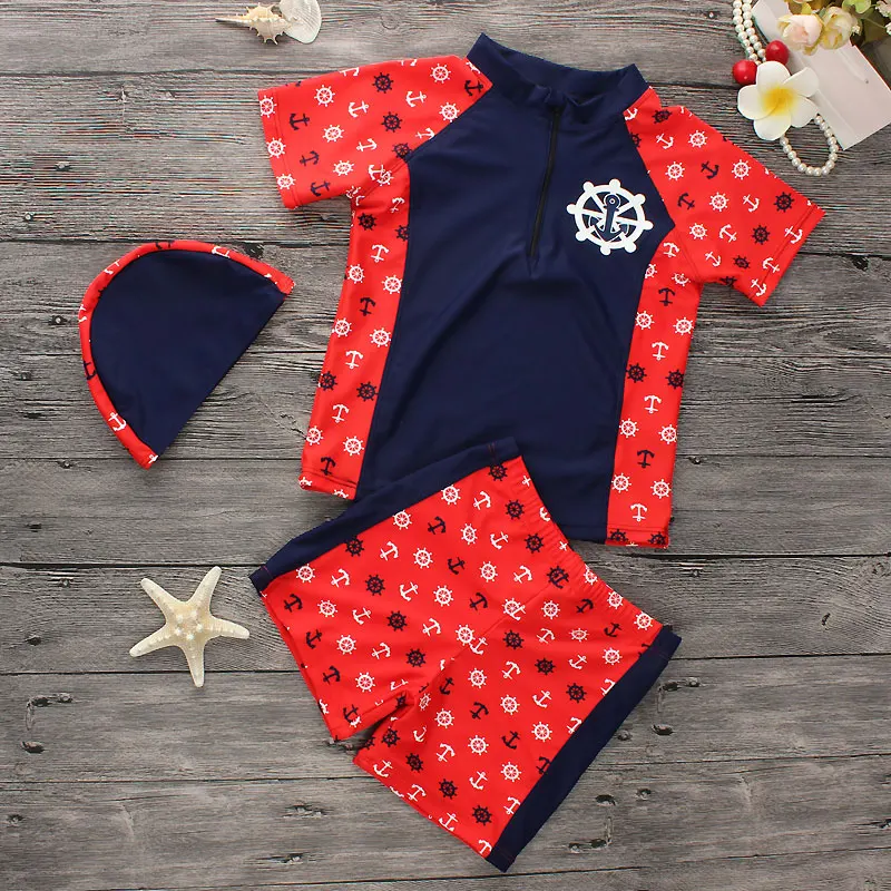 New 2017 Boys Swimsuits 3pcs/set Hat+Shirts+Trunks Children Kids Swimwear For Boys Beachwear Sports Bathing Sutis
New 2017 Boys Swimsuits 3pcs/set Hat+Shirts+Trunks Children Kids Swimwear For Boys Beachwear Sports Bathing Sutis