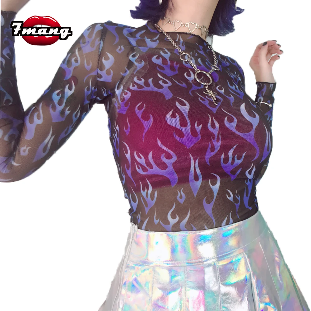 7mang 2019 women street sexy party fire print black perspective high neck mesh t shirts harajuku lady long sleeve club tops
7mang 2019 women street sexy party fire print black perspective high neck mesh t shirts harajuku lady long sleeve club tops