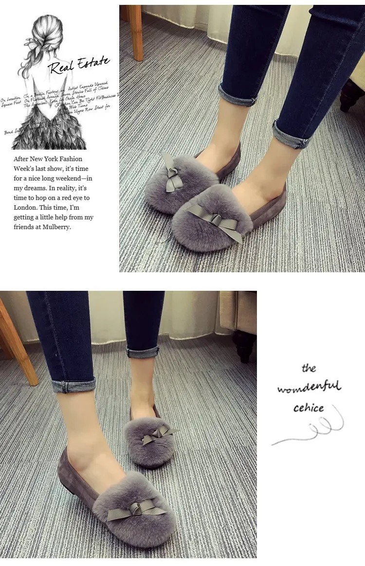 Fashion Lady Flcok Ankle Slip-On Booties 2018 New Autumn And Winter Women Warm Round Toe Short Plush Solid Shoe Size 35-40 M8D58 (10)