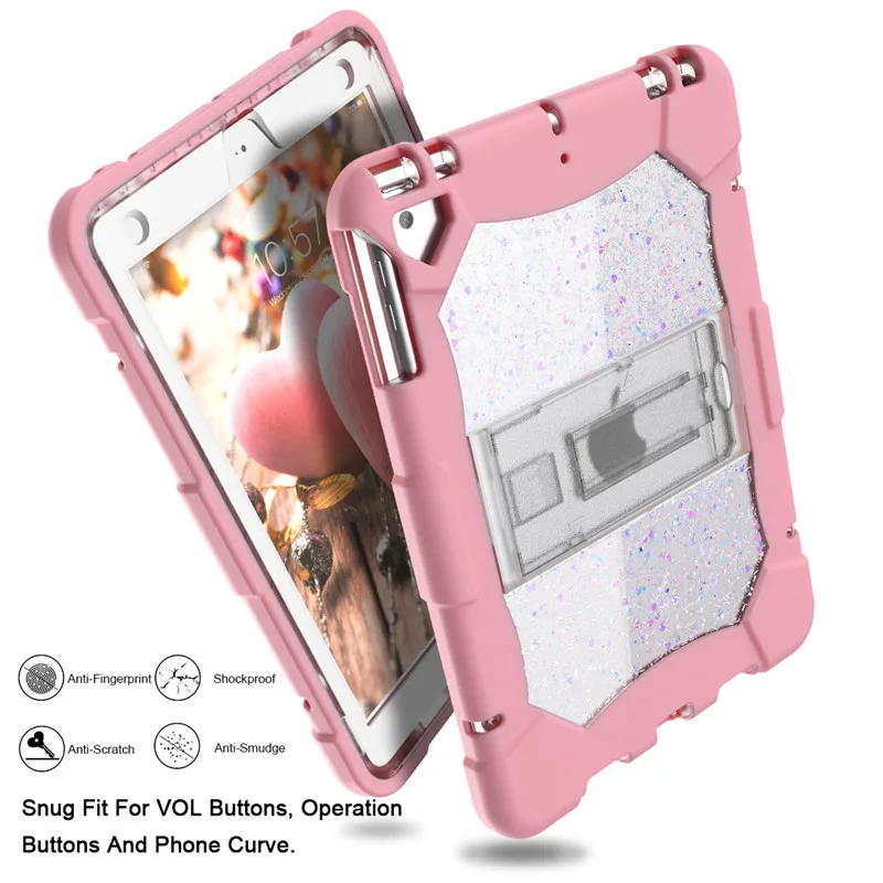 Case For Ipad 5 6 7 8 Cover For 3 IN 1 Hard PC Soft Silicone Kickstand Glitter Lanyard Cover For Ipad 9.7 2017 2018 Air Air 2
Case For Ipad 5 6 7 8 Cover For 3 IN 1 Hard PC Soft Silicone Kickstand Glitter Lanyard Cover For Ipad 9.7 2017 2018 Air Air 2